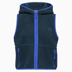 TNA Black Fleece Vest with Blue Trim